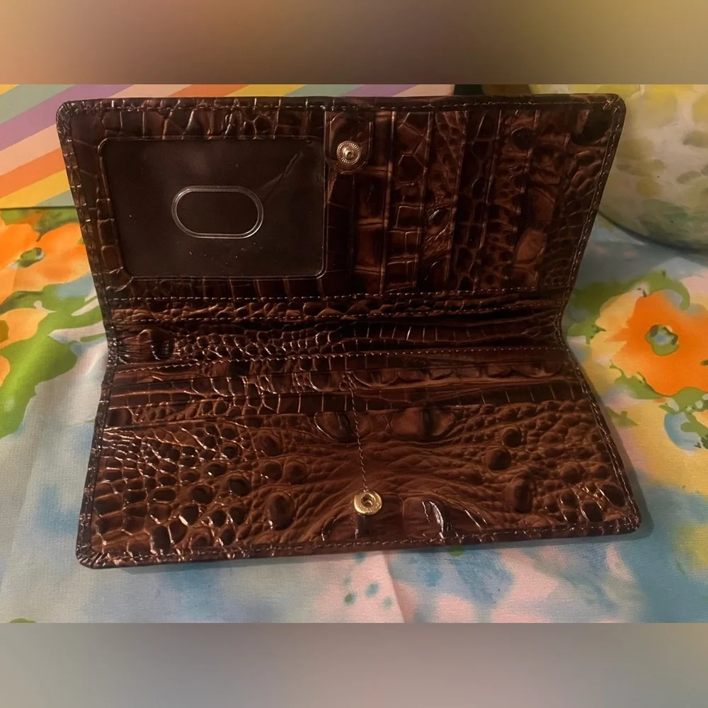 Brahmin Ady Wallet. Croc & Snakeskin Embossed Brown Women’s Leather Wallet